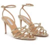 Aquazzura Moon Sandal 85 In Platino -Elegance Avenue 11370650 1