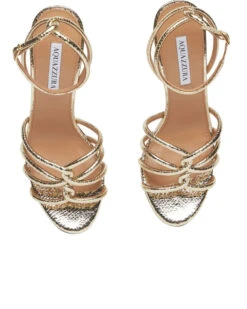 Aquazzura Moon Sandal 85 In Platino -Elegance Avenue 11370650 4