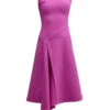 Oscar De La Renta Orchid Sleeveless Drape Wool Dress -Elegance Avenue Oscar De La Renta Orchid Sleeveless Drape Wool Dress 11390262 2690