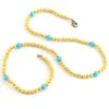 Textured Turquoise Bead Necklace -Elegance Avenue Sc textured turq bead neck 11399547